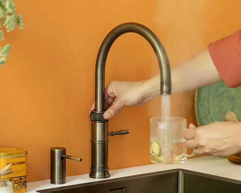 Läderach Installations Sanitaires Robinet Quooker Classic Fusion Round Laiton Patine