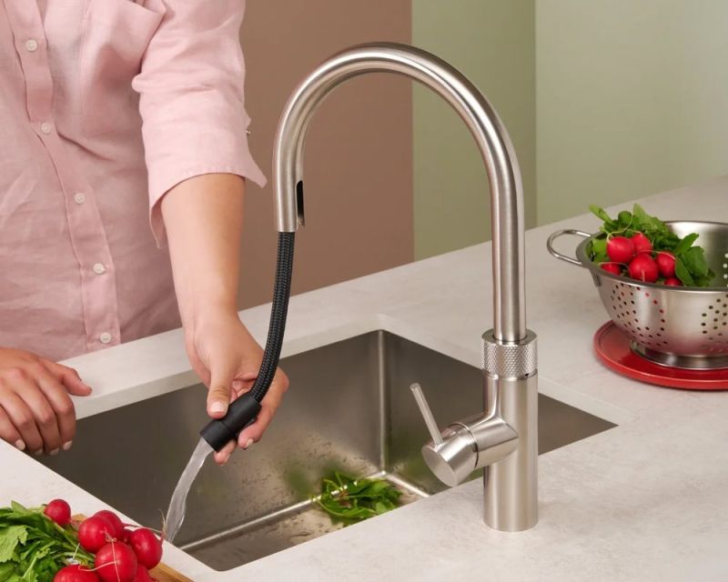 Läderach Installations Sanitaires Robinet Quooker Flex Round Acier Inoxydable